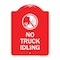Signmission Driveway Sign No Truck Idling W/ Graphic, Red & White Aluminum Sign, 18" x 24", RW-1824-24125 A-DES-RW-1824-24125 - alternate 1